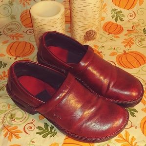 BOC Red Leather clogs